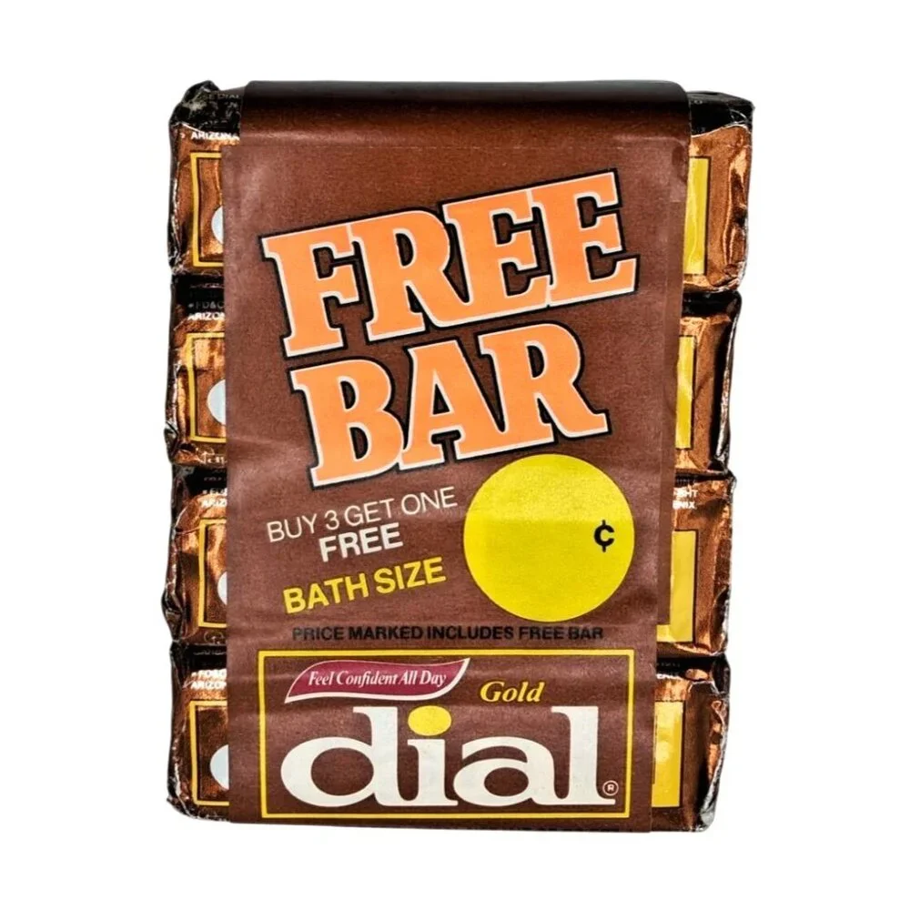 Vintage 4X Gold Dial Bath Soap Bar NOS 5 oz from 80s 90s TV Prop Movies 4 Pack - Picture 2 of 6